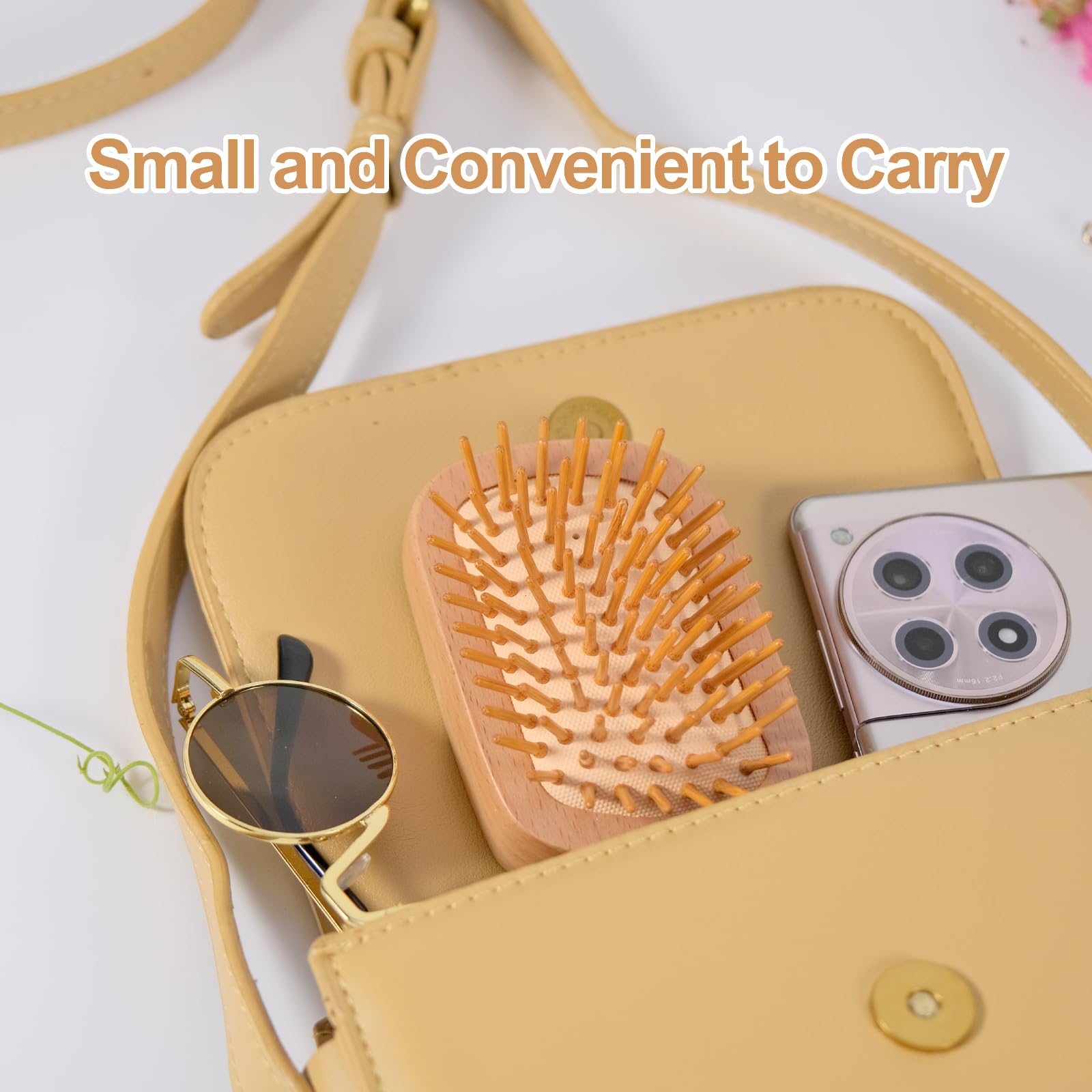 Maji Mama travel pocket-size brush fits in compact bags.