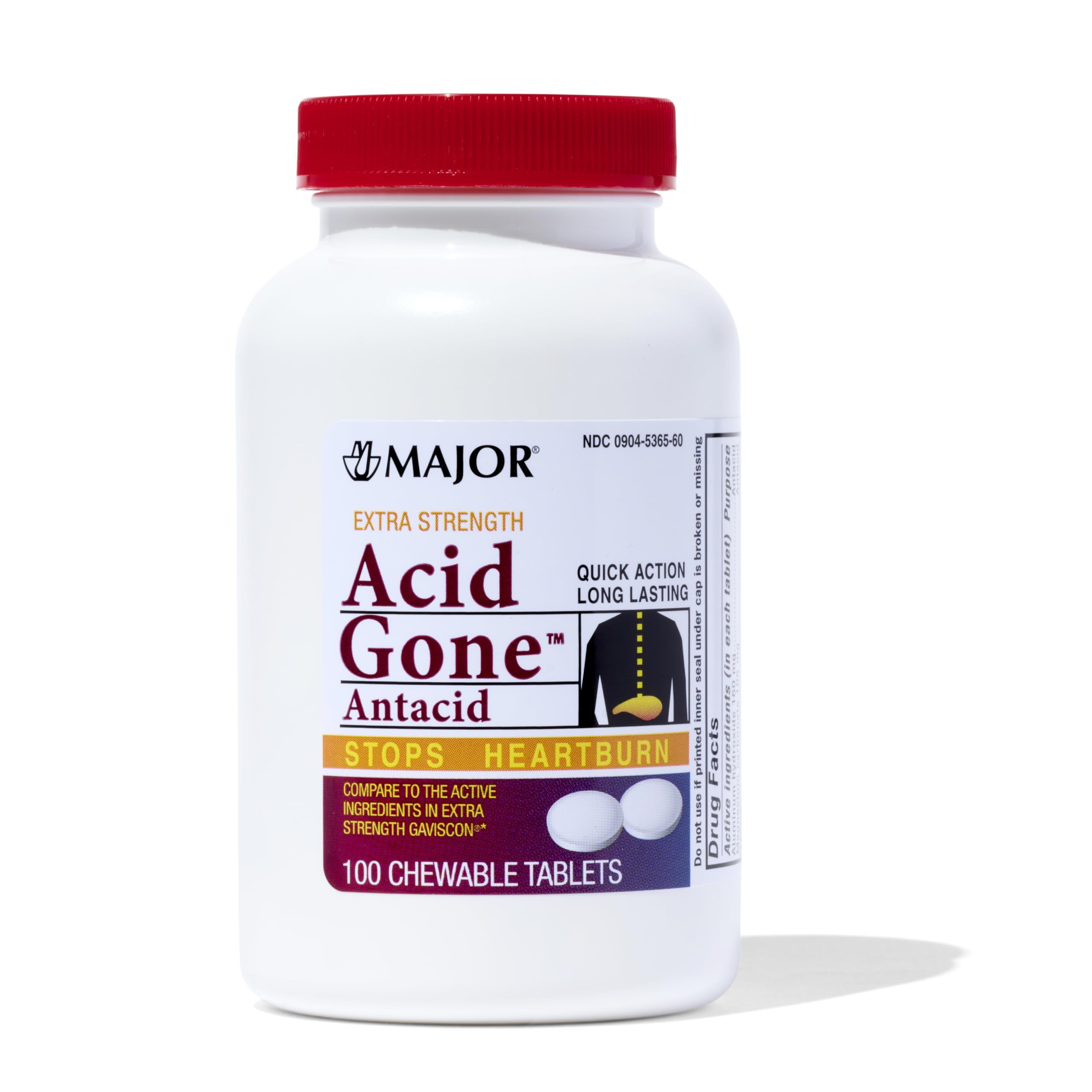 MAJOR Acid Gone extra-strength packaging front promises fast heartburn relief.