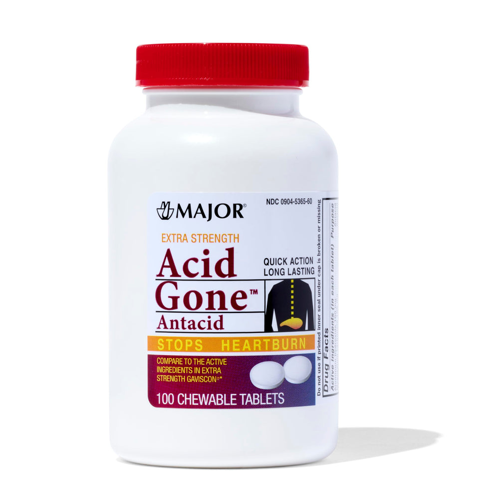 MAJOR Acid Gone extra-strength packaging front promises fast heartburn relief.
