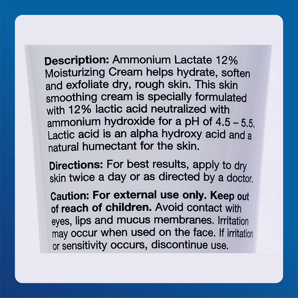 MAJOR Ammonium Lactate 12% Cream being applied to dry skin for smoother texture.