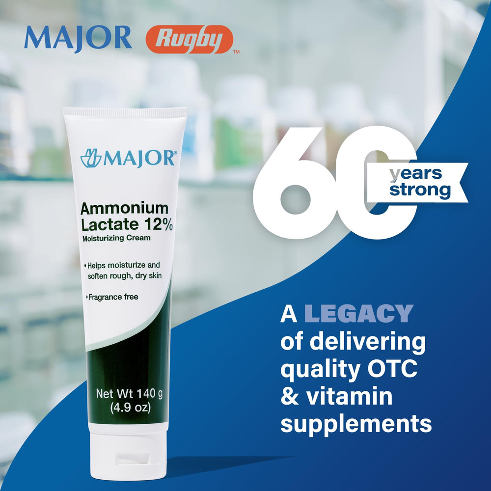MAJOR Ammonium Lactate 12% Cream packaging highlighting clinical, trusted formulation.