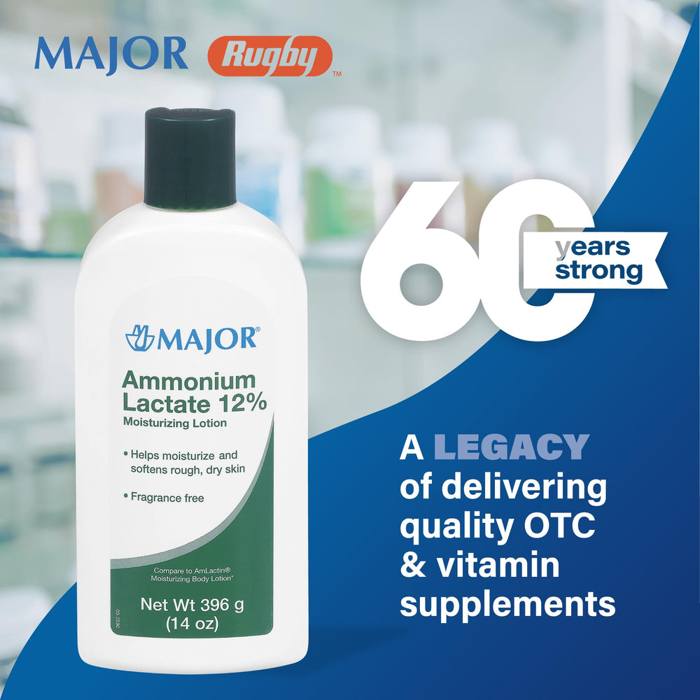 Value-packed two-pack packaging for regular use of Major lotion.