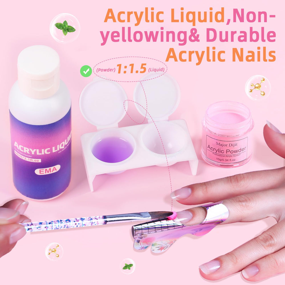 Major Dijit polvos acrílicos 12 colores para uñas personalizadas