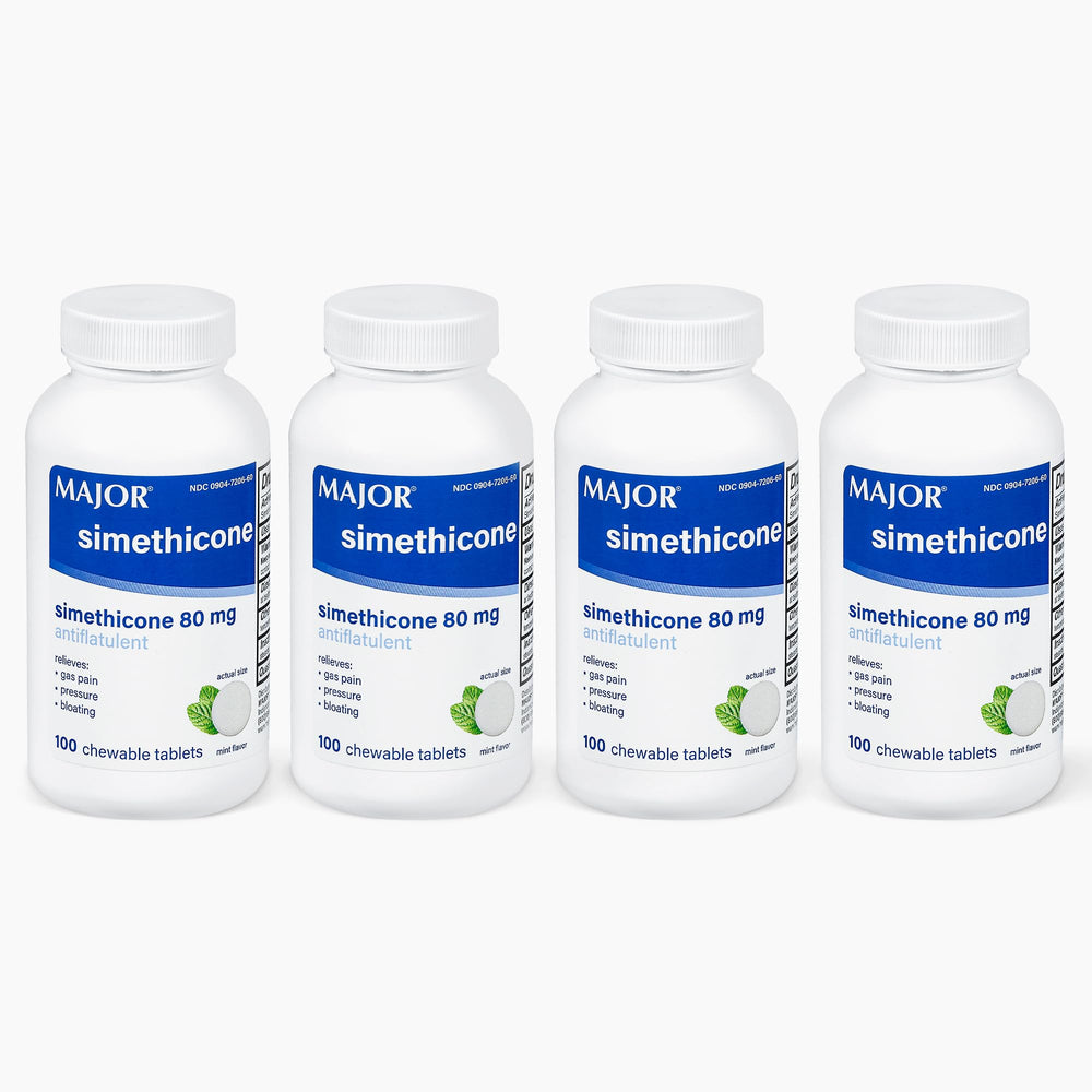 MAJOR Simethicone Gas Relief tablets pack—chewable relief after meals.