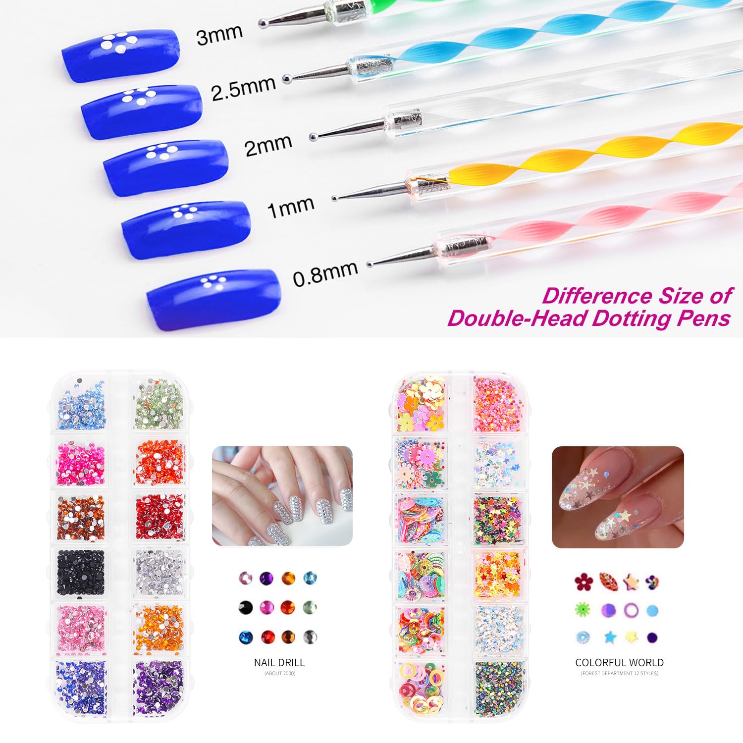 Major Dijit nail files, glitter, tips enable detail and customization