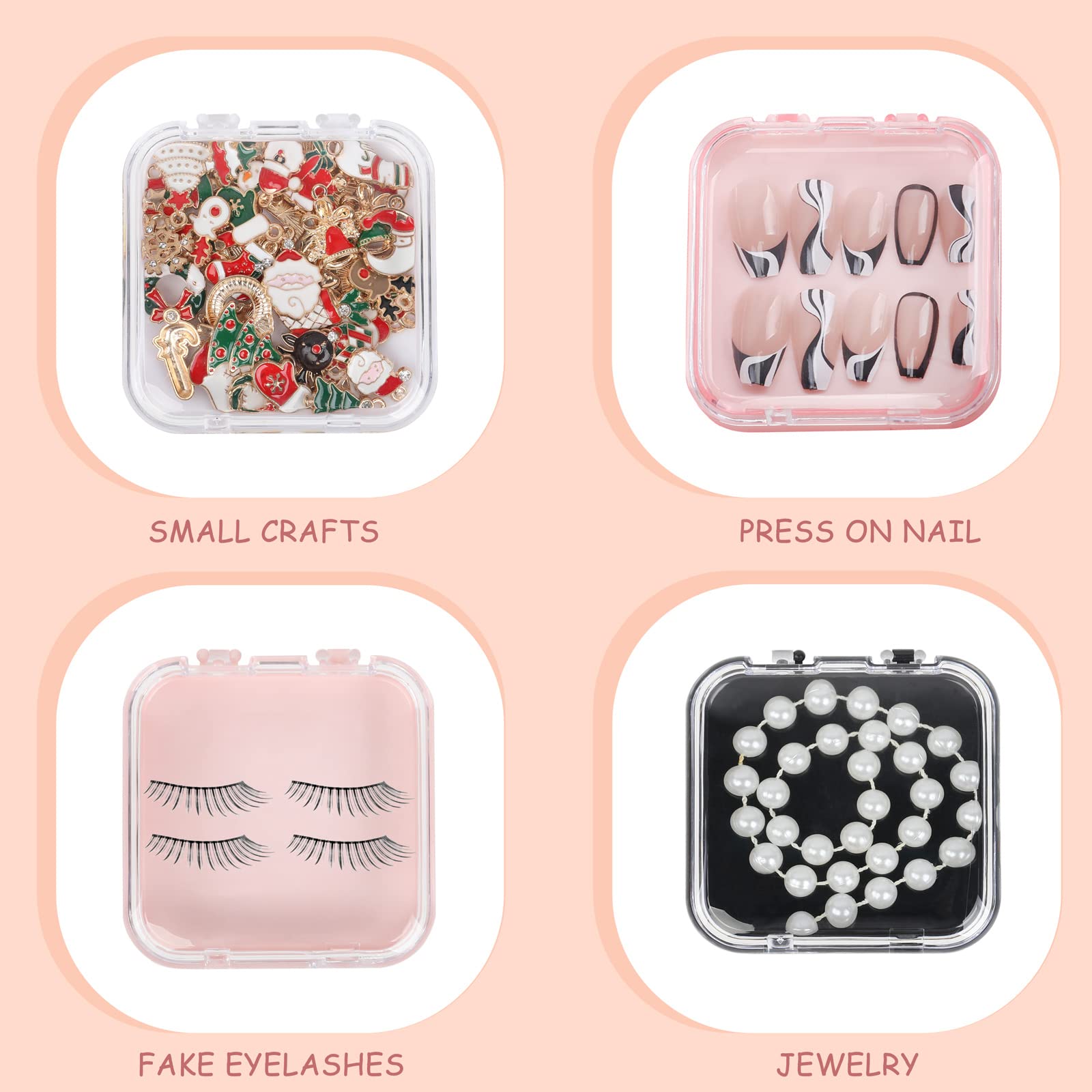MAKALONE nail packaging boxes in black white pink transparent four-color set for stylish presentation