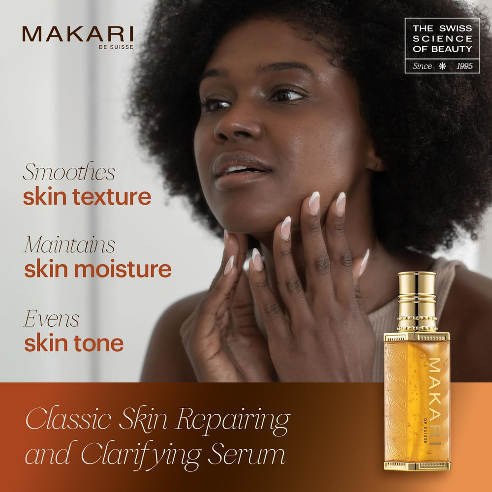 Makari classic serum bottle-pump shows controlled dispensing for easy application