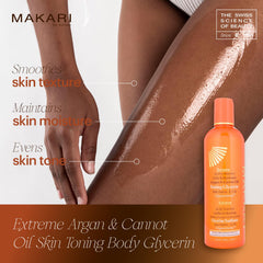 MAKARI Extreme argan oil glow emphasizing antioxidant protection for skin.