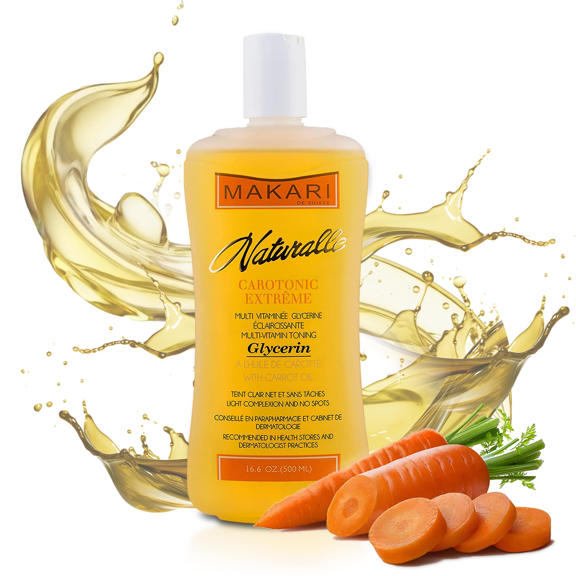 MAKARI Naturalle Carotonic Extreme Body Glycerin bottle close-up for daily hydration.