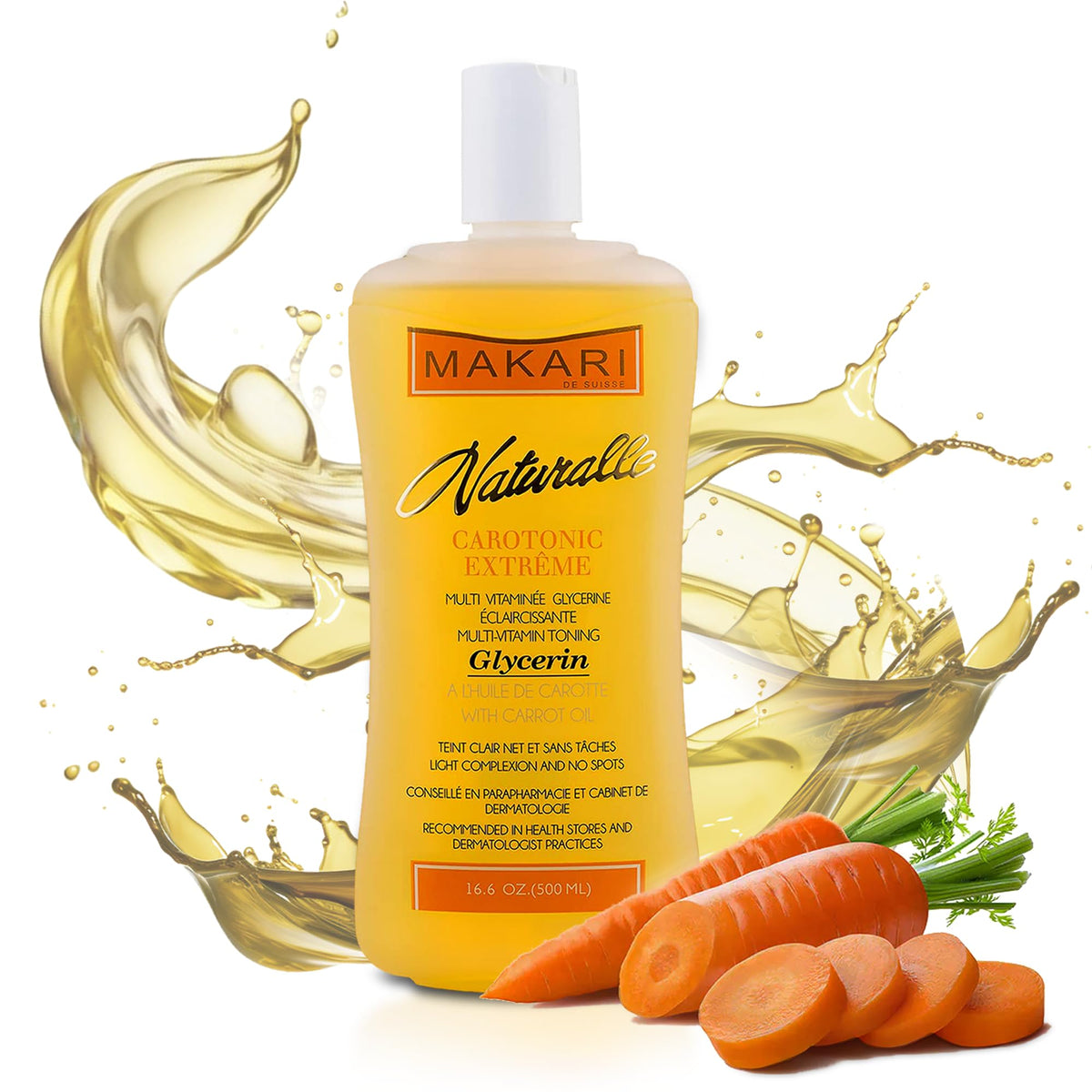 MAKARI Naturalle Carotonic Extreme Body Glycerin bottle close-up for daily hydration.