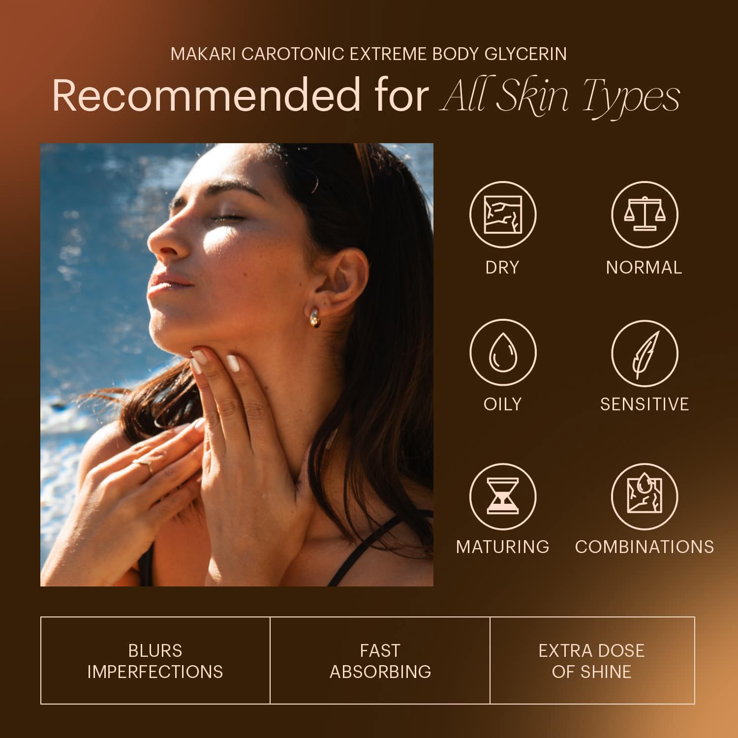MAKARI Naturalle Carotonic Extreme even skin tone effect after use.