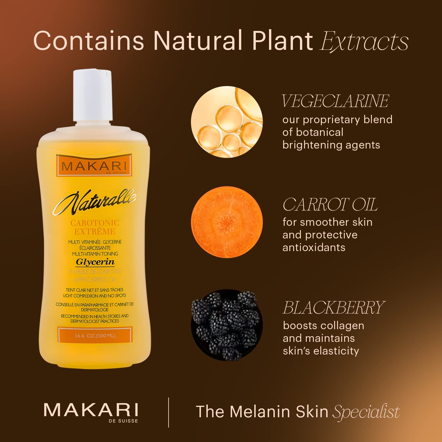 MAKARI Naturalle Carotonic Extreme hydration close-up emphasizing moisture sealing.