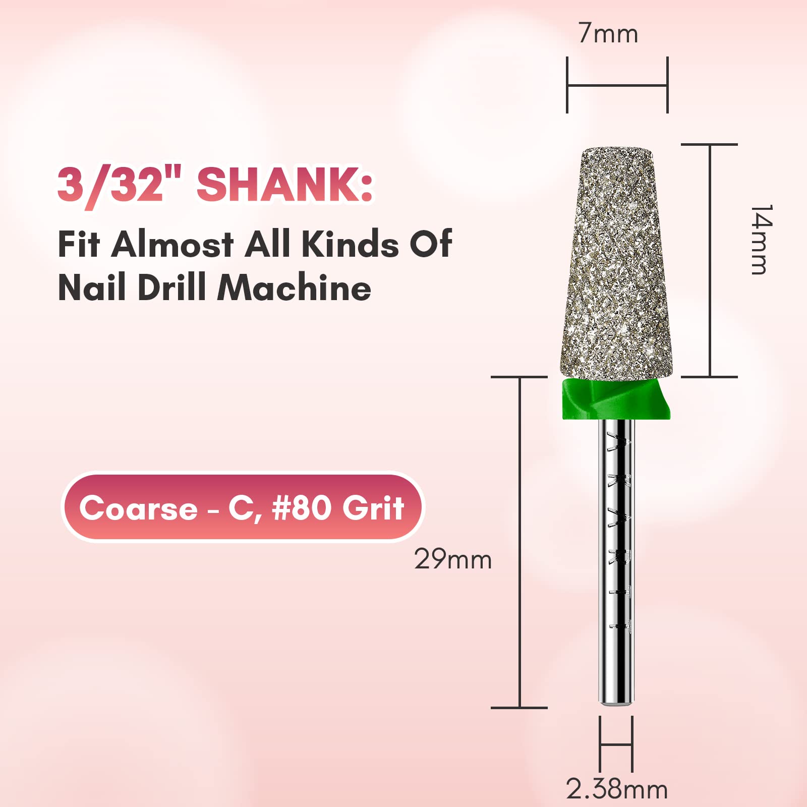 Makartt universal 3/32 inch shank fits most electric nail drills and machines