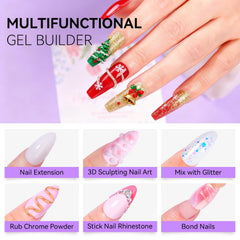 Makartt 3D gel builder extension creates crisp length with a natural feel.