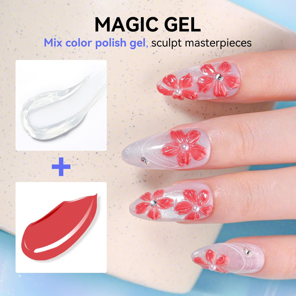 Makartt multi-powder mix demonstrates versatile colors for unique gel designs.