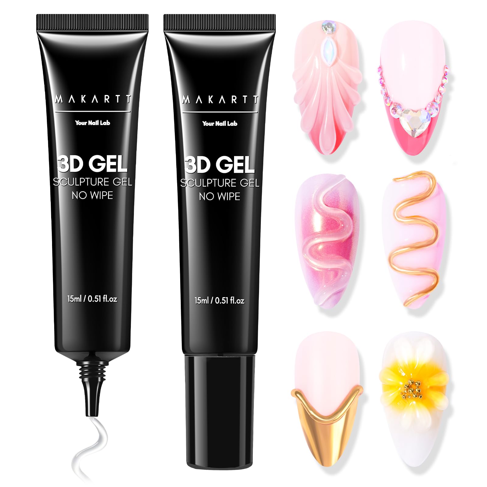 Makartt 3D Gel Nail Art Kit enables bold DIY nails with long-lasting wear.