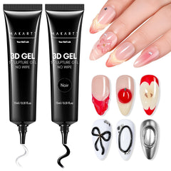 Makartt 3D gel nail art set clear embossing application for versatile textures.