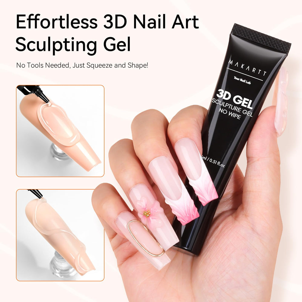 Makartt 3D Gel with precision needle tip for precise application and clean lines.