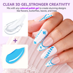Makartt 3D Nail Gel mixed with chrome powder for futuristic chrome effects