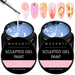 Makartt 3D Nail Gel Clear 2pcs package for precise sculpting and clean edge designs