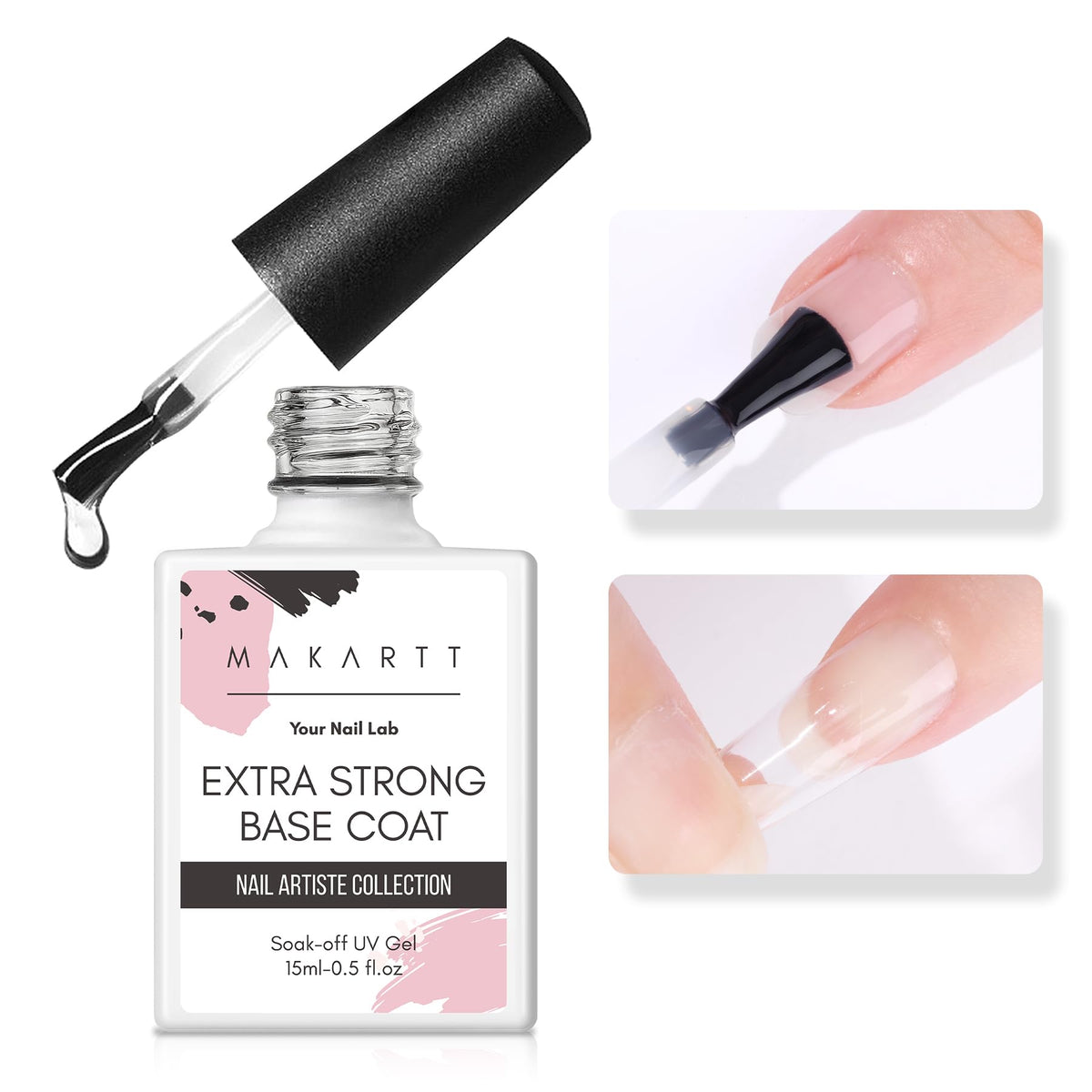 Makartt base coat nail polish bottle shows clear foundation for stronger manicures