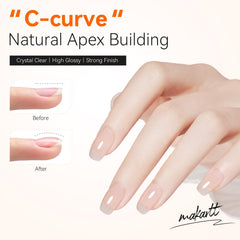 Makartt Clear Builder Nail Gel shaping the nail apex during application