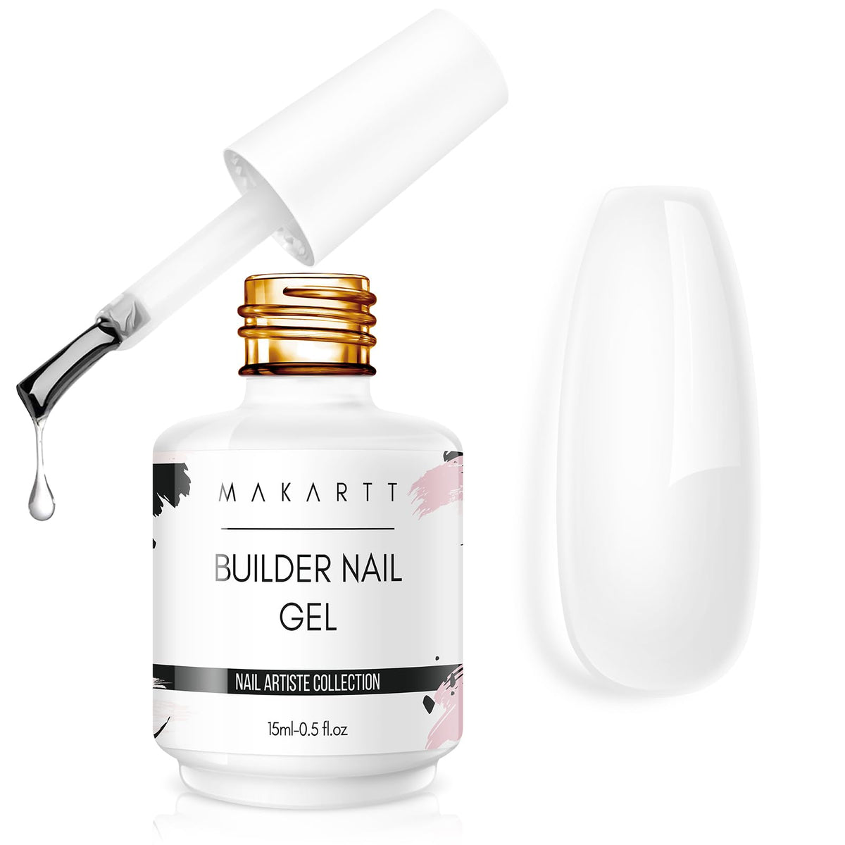 Makartt Clear Builder Nail Gel bottle ready for a clear base and build