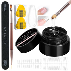 Makartt clear gel builder kit 30ml bottle shows crystal-clear gel for natural-looking extensions.