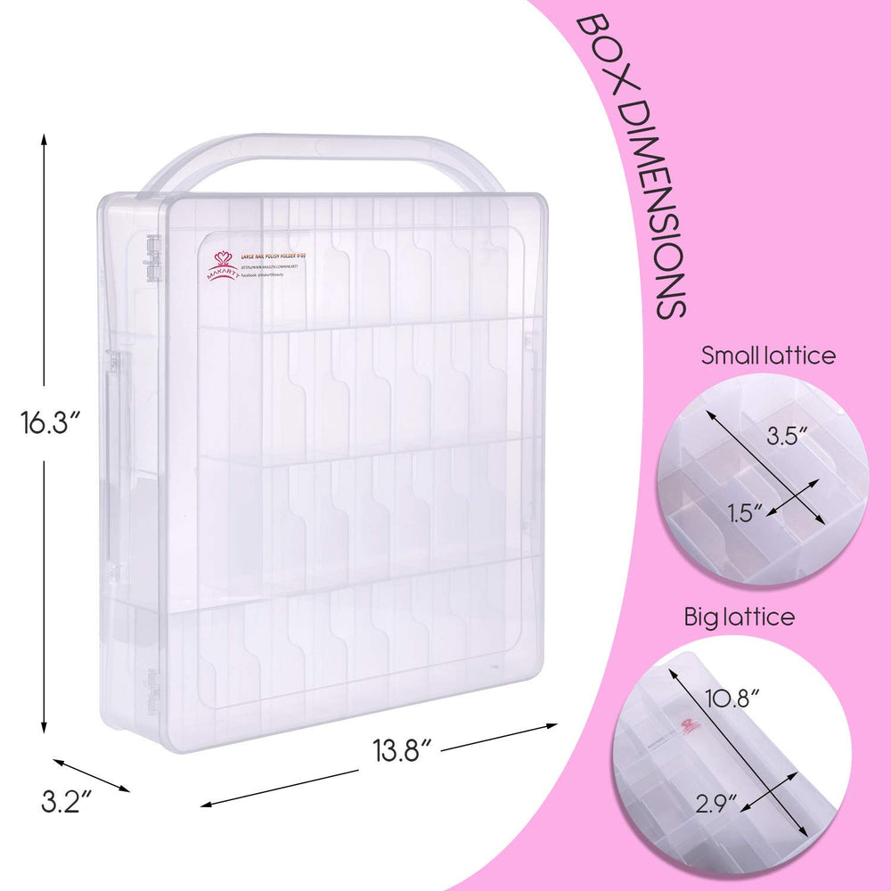 Makartt clear storage case with latch and handle for secure travel.