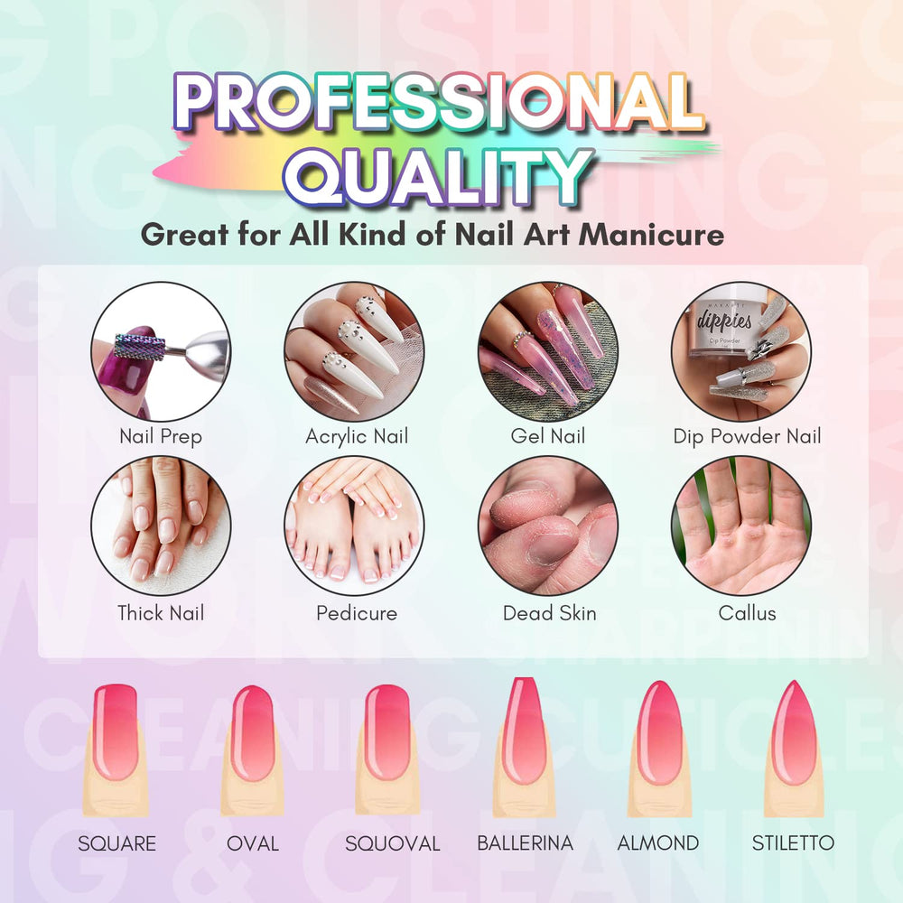 Makartt cuticle removal bit in use for safe cuticle work and less dust.