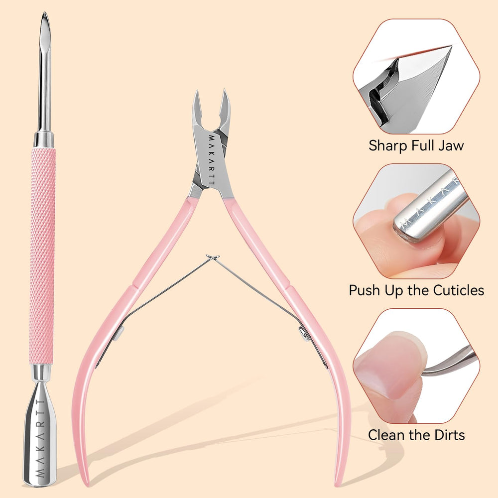 Makartt dual-ended cuticle pusher for lifting and prepping cuticles