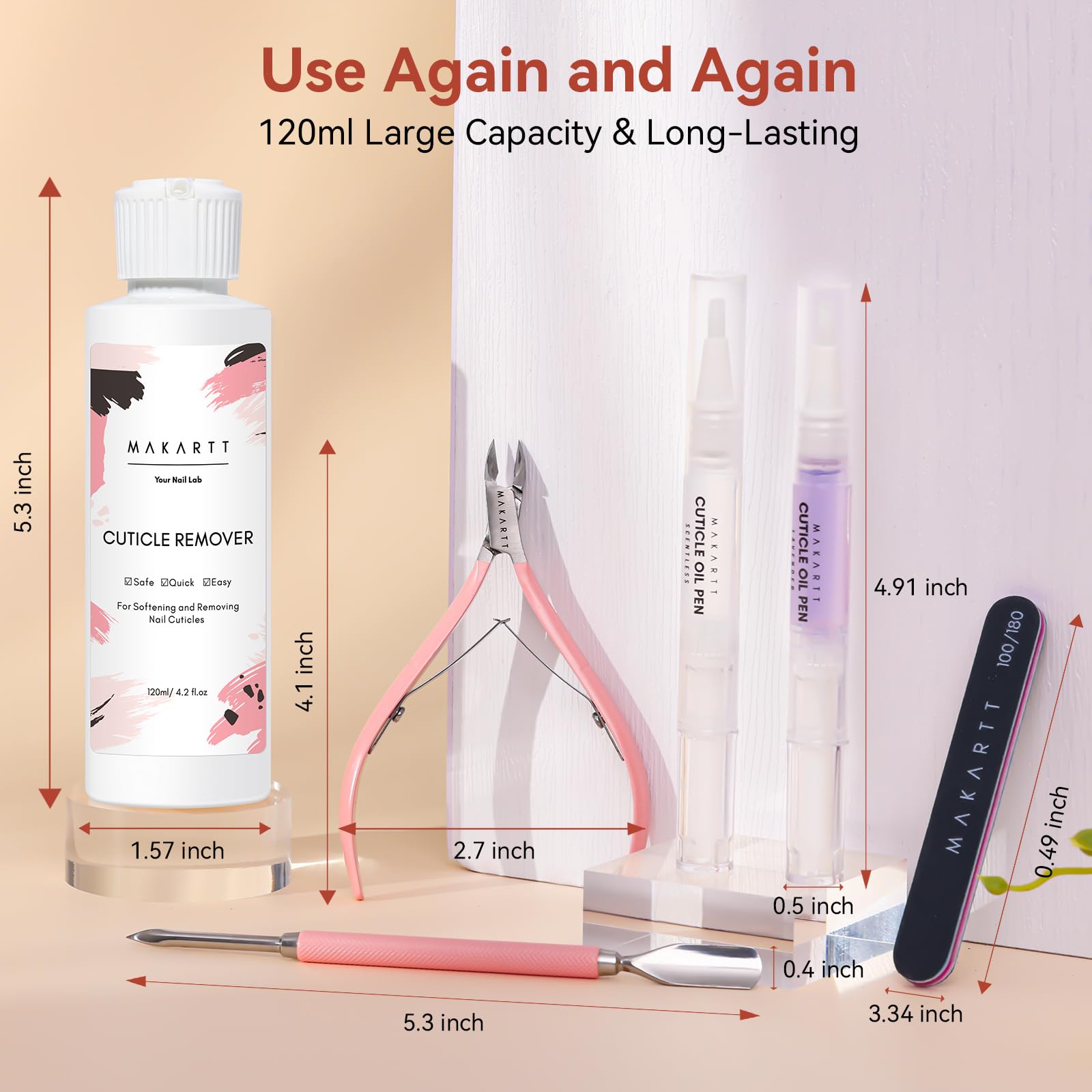 Makartt cuticle remover liquid bottle ready for softening routine