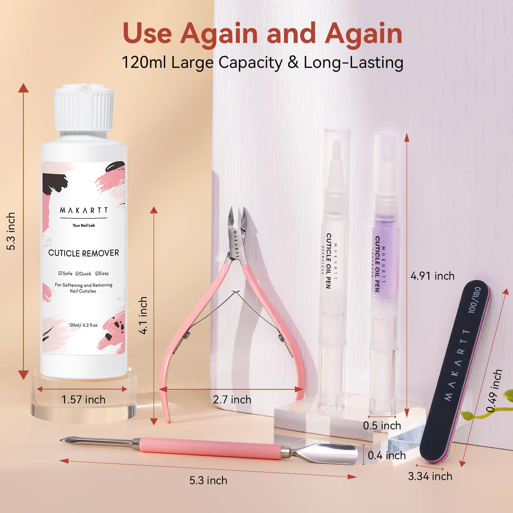 Makartt cuticle remover liquid bottle ready for softening routine