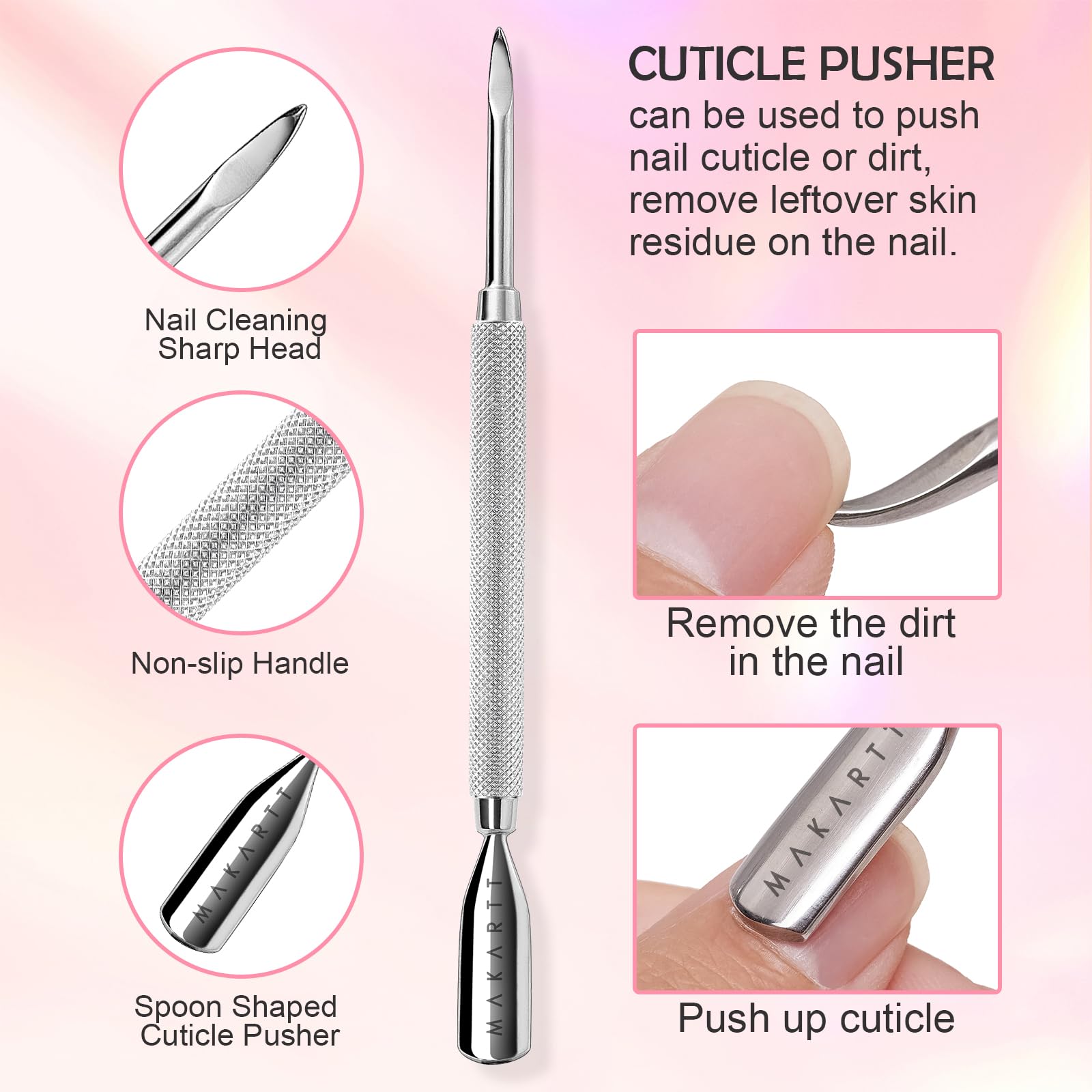 Makartt Cuticle Trimmer stainless steel construction offers durability and rust resistance for long-term use.