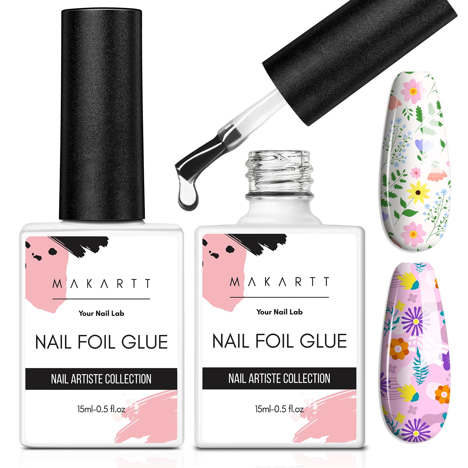 Makartt foil glue removal scene with polish remover for easy cleanup