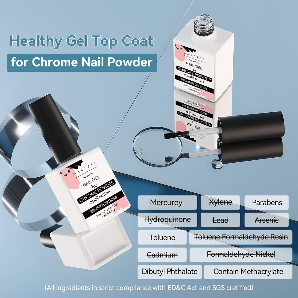 Makartt Gel Top Coat Chip-Resistant finish maintains manicure.