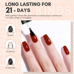 Makartt Gel Top Coat No Wipe brush enables smooth, even coats.