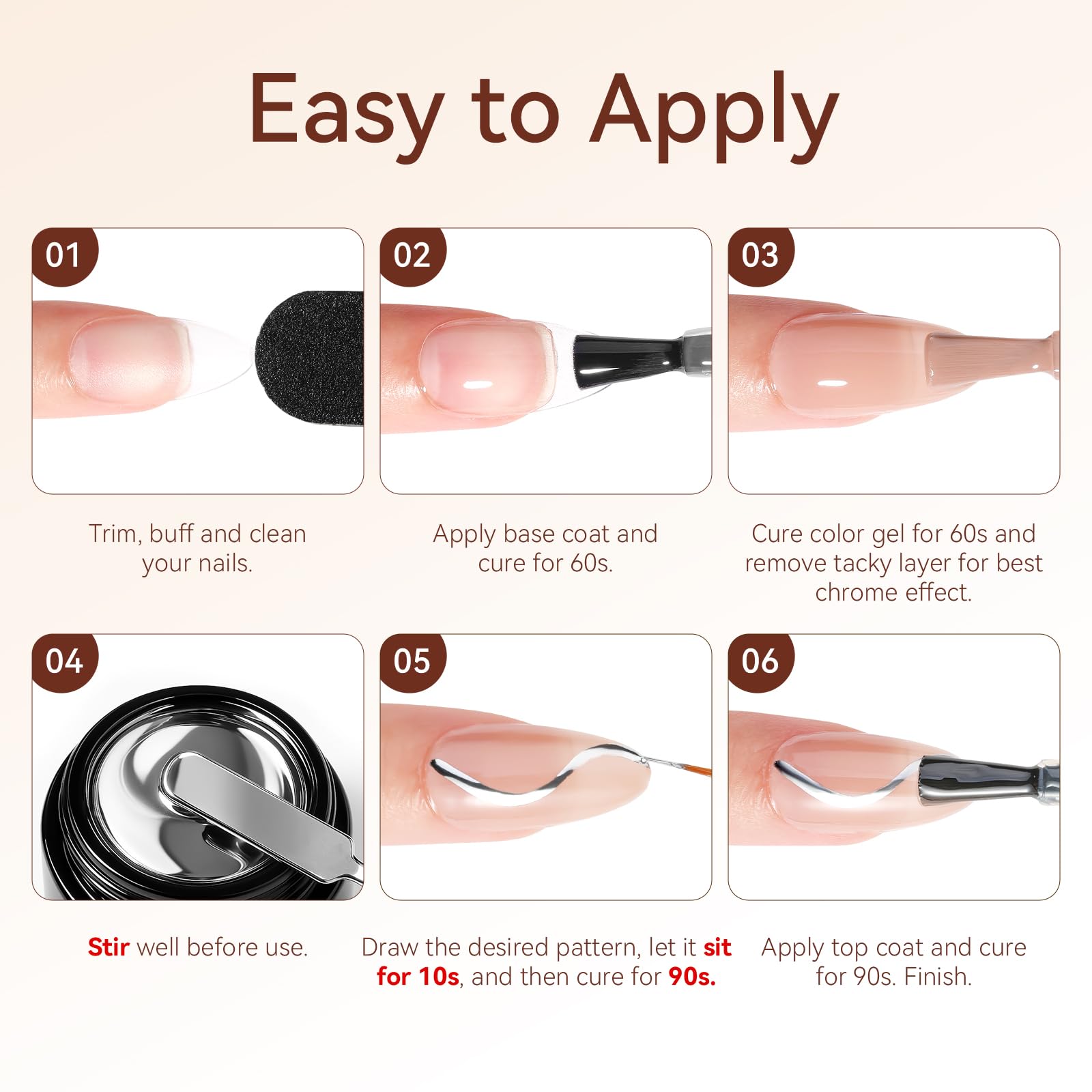 Makartt glossy mirror finish nails for home salon manicures