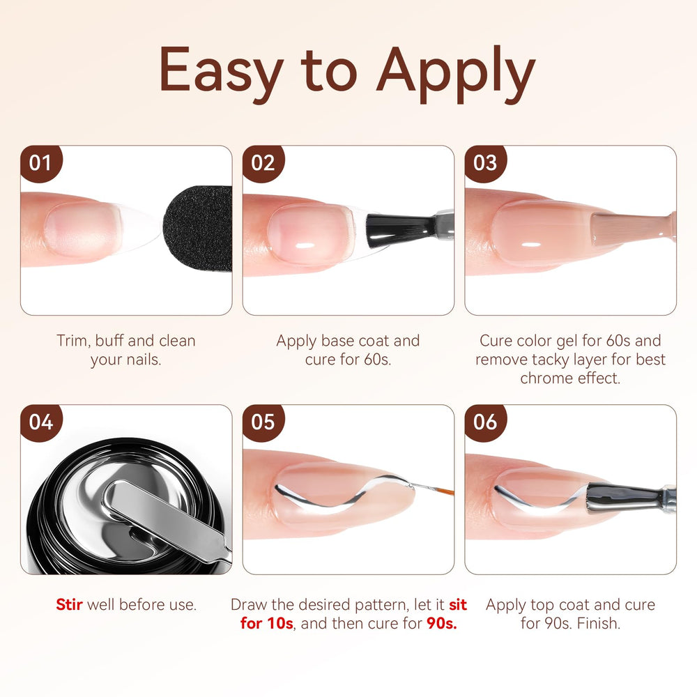 Makartt glossy mirror finish nails for home salon manicures