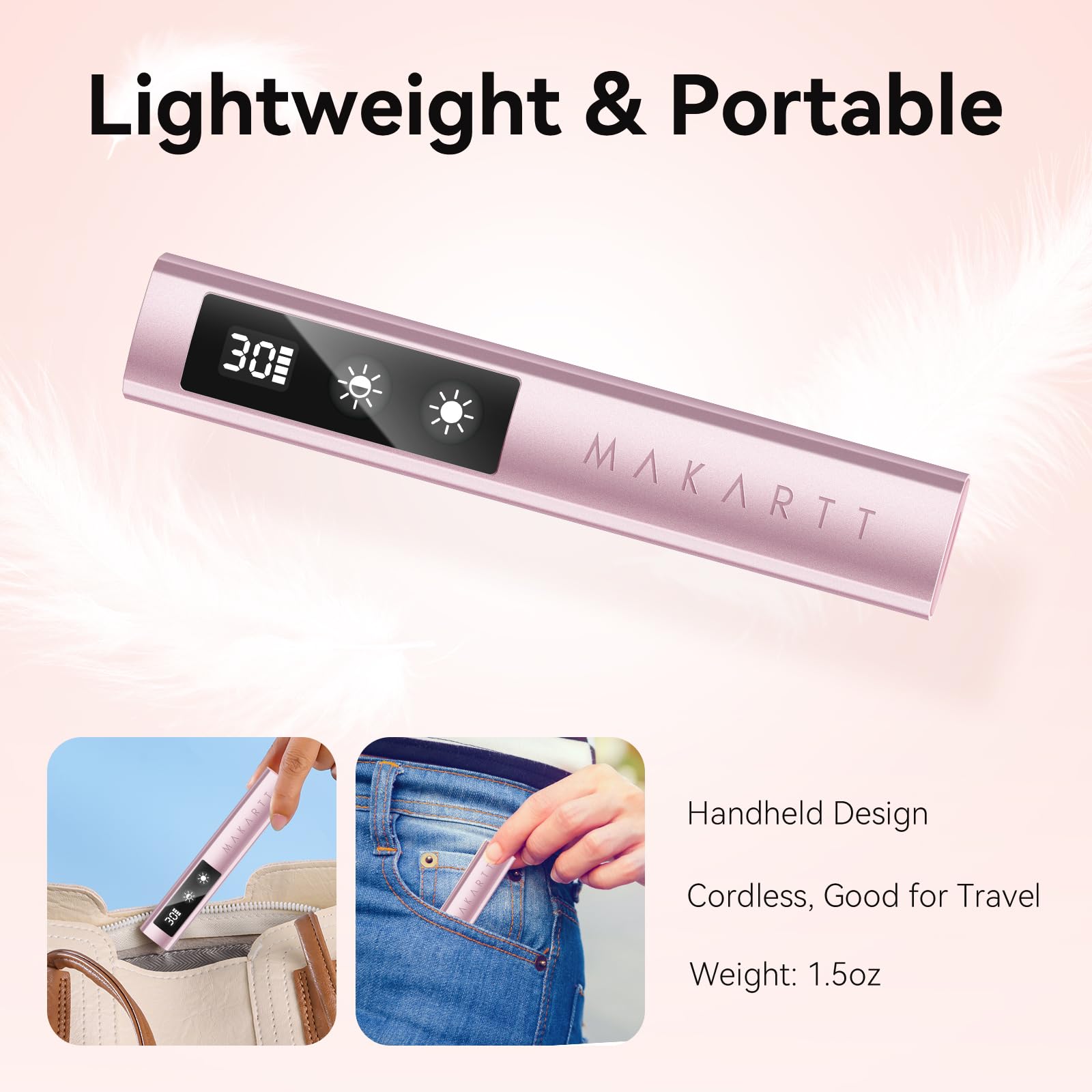 Makartt travel-case-ready nail lamp designed for home and salon use on the road