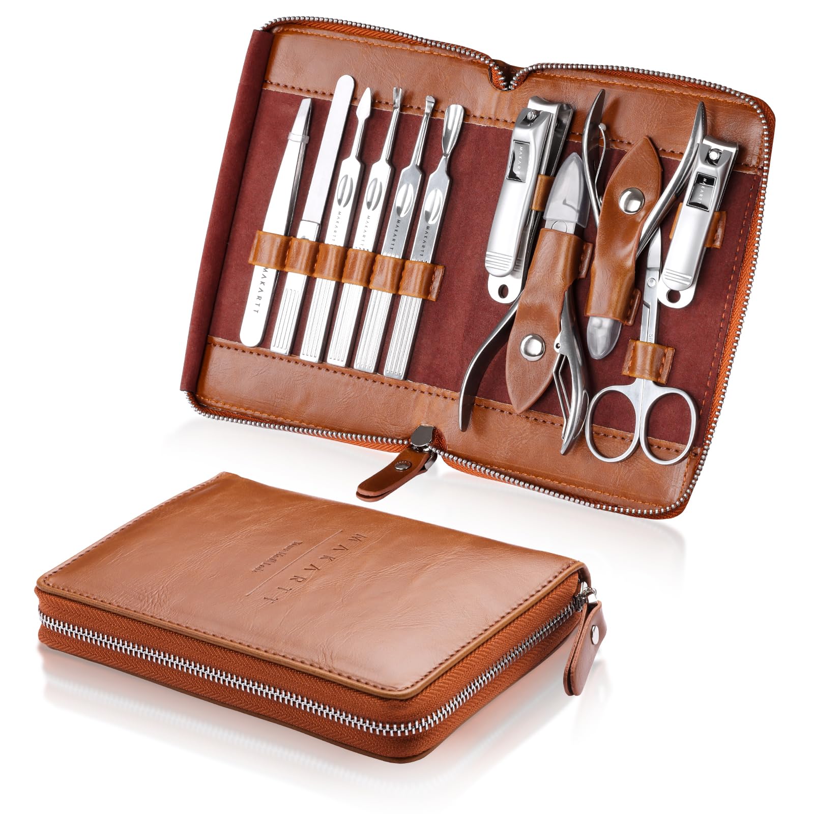 Makartt manicure kit collection shows premium stainless steel tools for precise at-home grooming