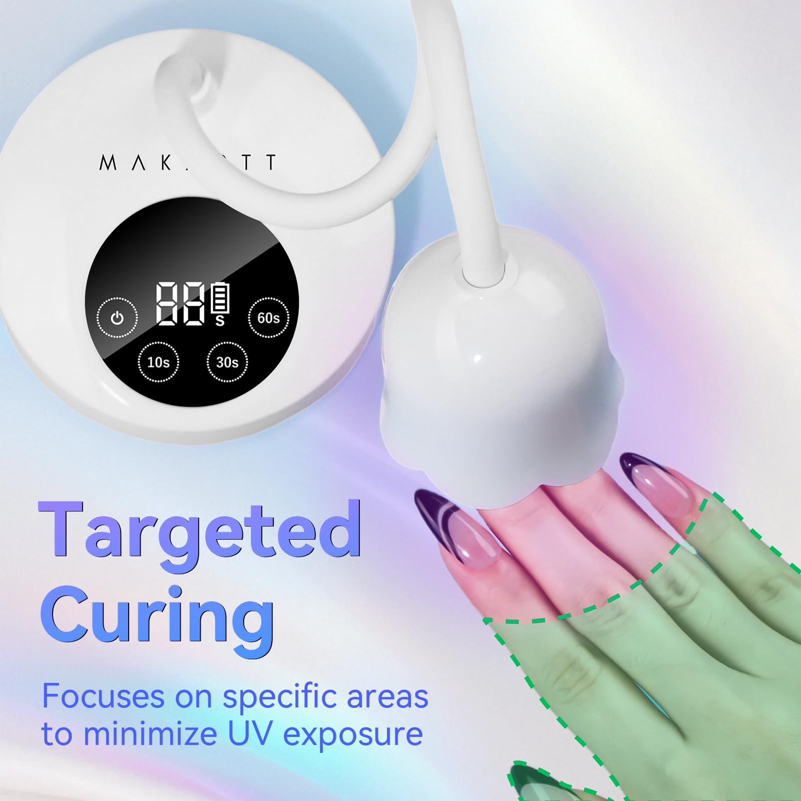 Makartt Mini UV Light sleek design saving space in home salons.