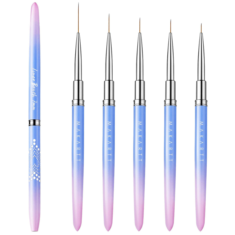Makartt nail art brushes set with cap protects bristles for precise lines