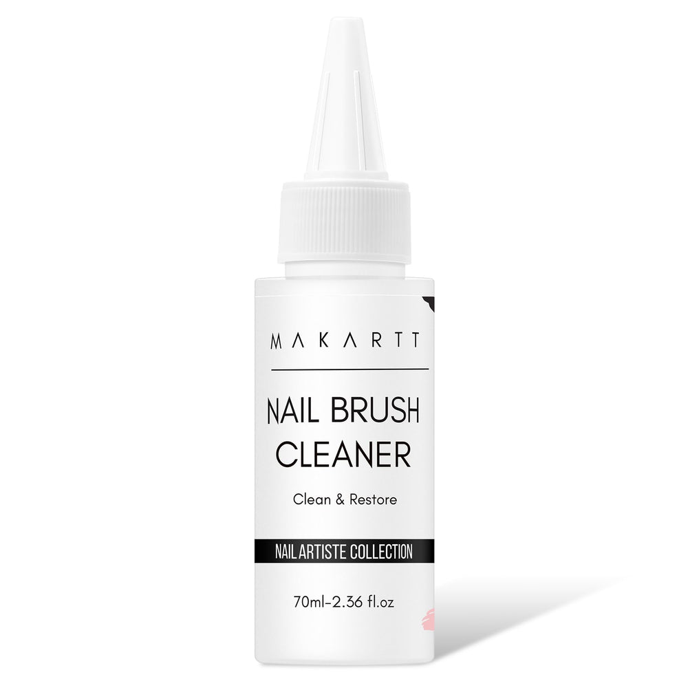 Makartt Nail Art Brushes Cleaner bottle showcases powerful cleaning for gel residue on brush bristles.