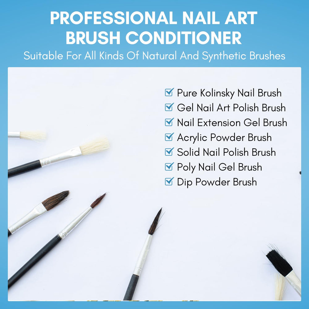 Makartt Nail Art Brushes Cleaner bristles before image shows resin and pigment buildup removal.