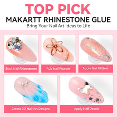 Makartt Glue compatible with gel, poly gel, acrylic, and charms