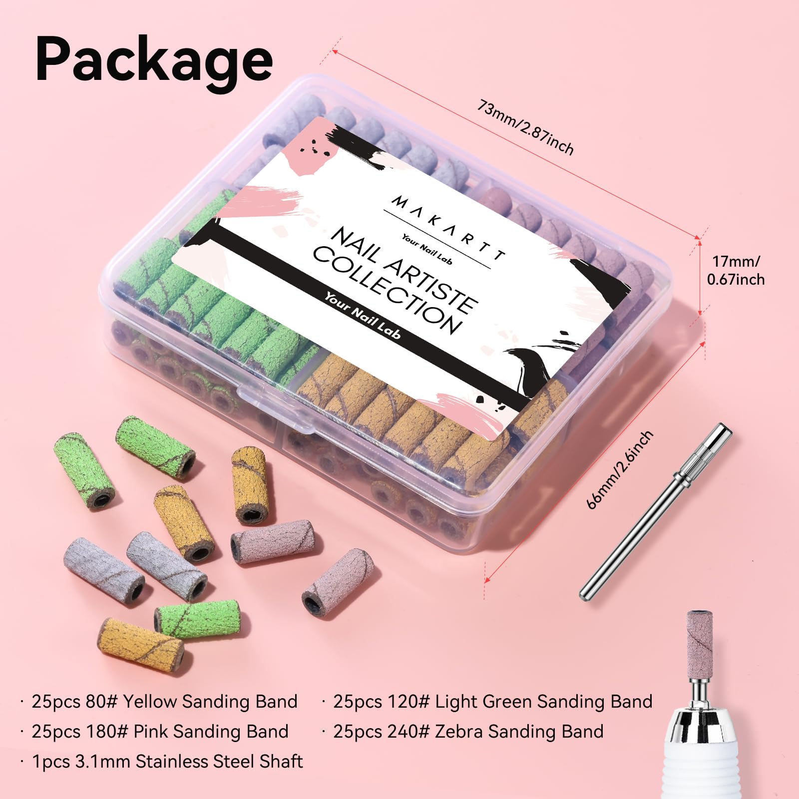 Makartt sanding bands fit most 3/32 inch drills for broad compatibility.