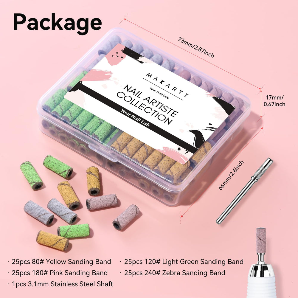Makartt sanding bands fit most 3/32 inch drills for broad compatibility.