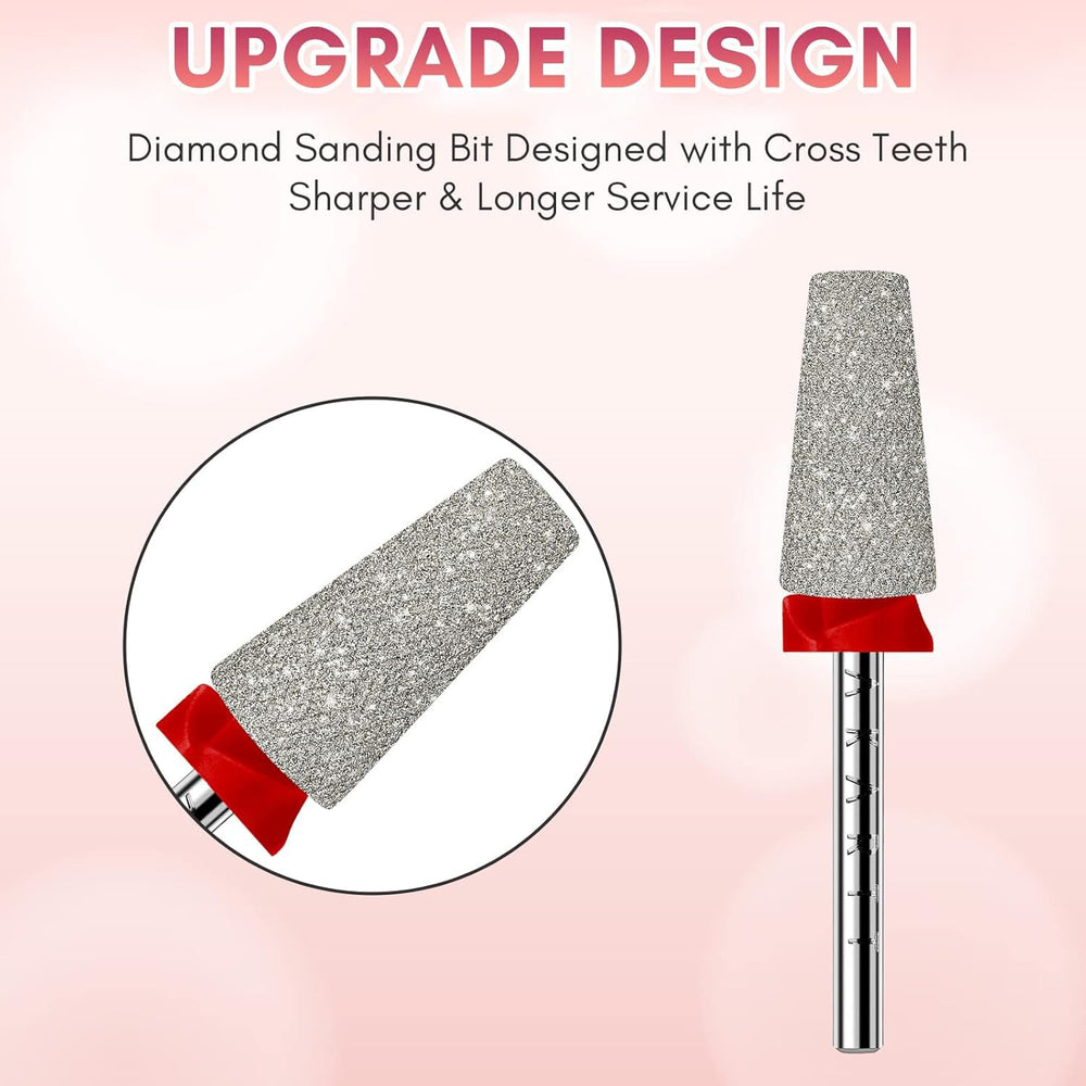 Makartt tapered-barrel bit shown for precise cuticle prep