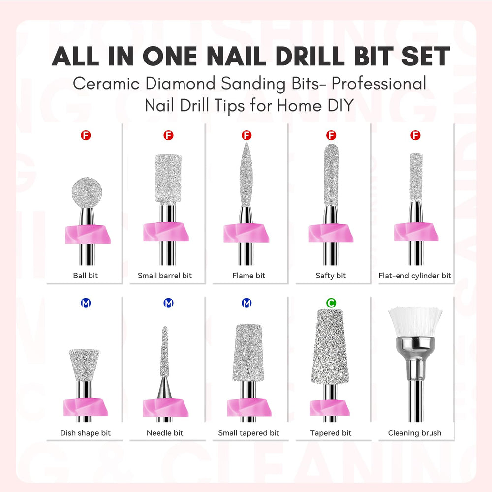 Makartt Nail Drill Bits 80 grit coarse tapered bit for natural and acrylic shaping